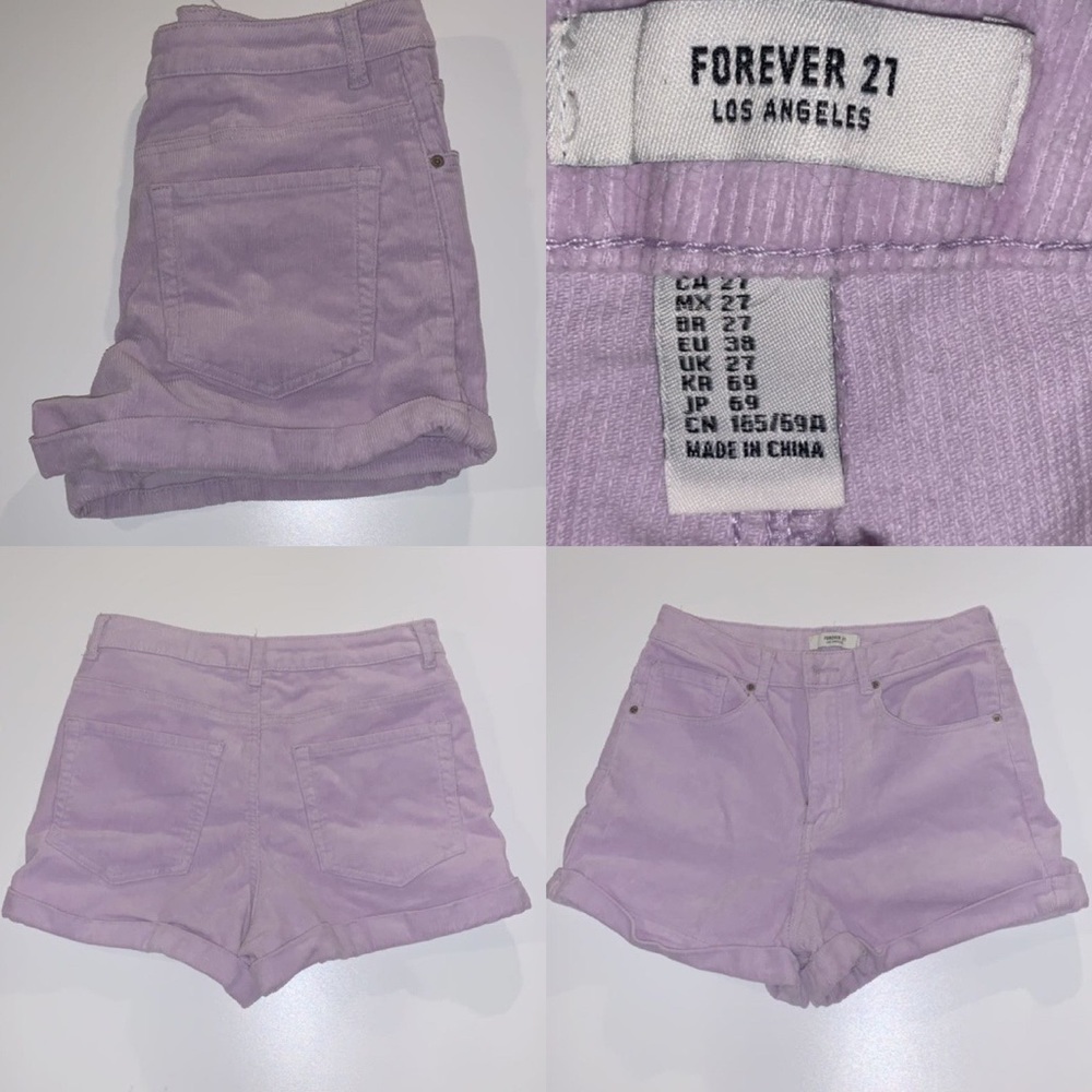 Lavender forever 21 corduroy shorts